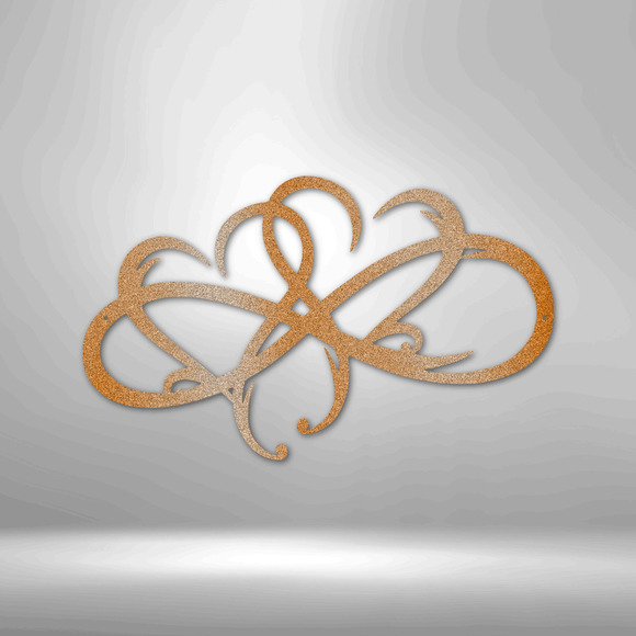 New Infinity Hearts Steel Sign Laser Cut Powder Coated Home & Office Metal Wall